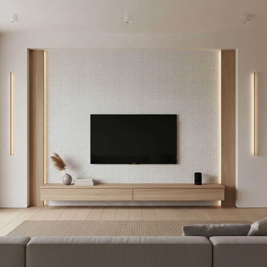 Bright white textured wall with subtle pattern, smooth finish, and minimalist decor.