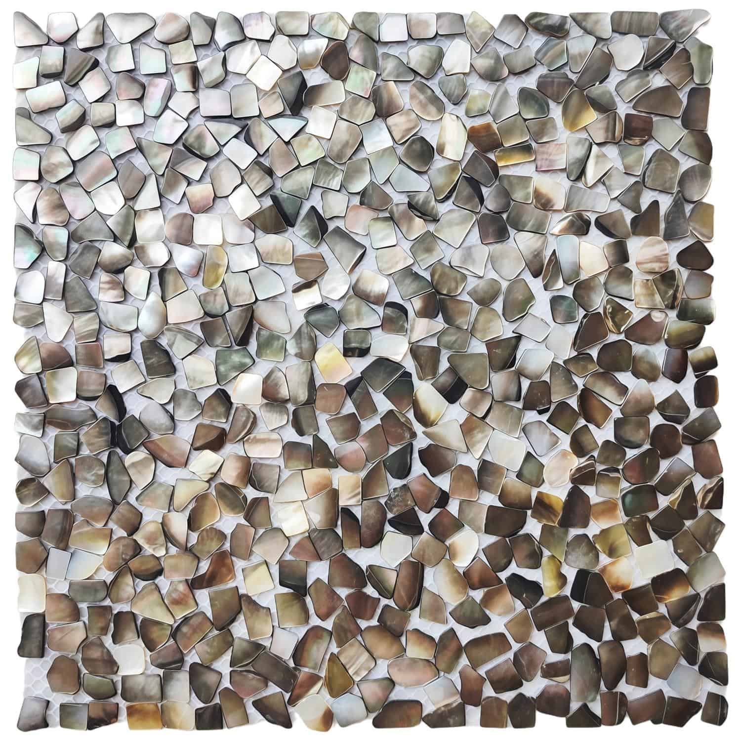 Colorful shell mosaic tile for home decor.