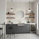Describe tile color, texture, and.