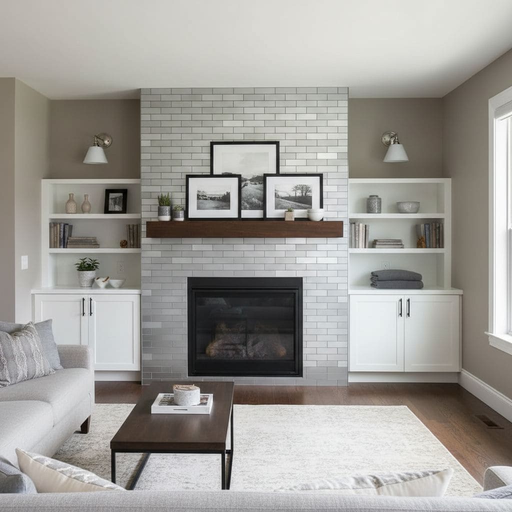 Bright white brick tile with smooth texture and clean finish.
