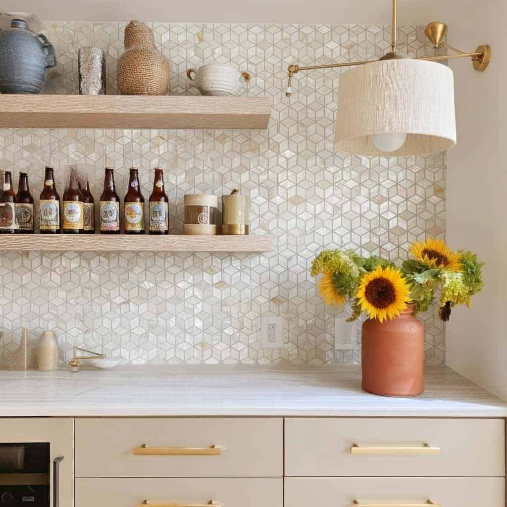 Hexagon white ceramic wall tiles with glossy finish, perfect for kitchen backsplash or bathroom walls.