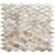Shimmering mother of pearl tile with iridescent finish and smooth texture.
