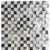 Shimmering mother of pearl mosaic tile with iridescent, smooth, and glossy surface in white, cream, and black shades.