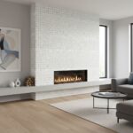 White mosaic tile with textured surface and glossy finish.