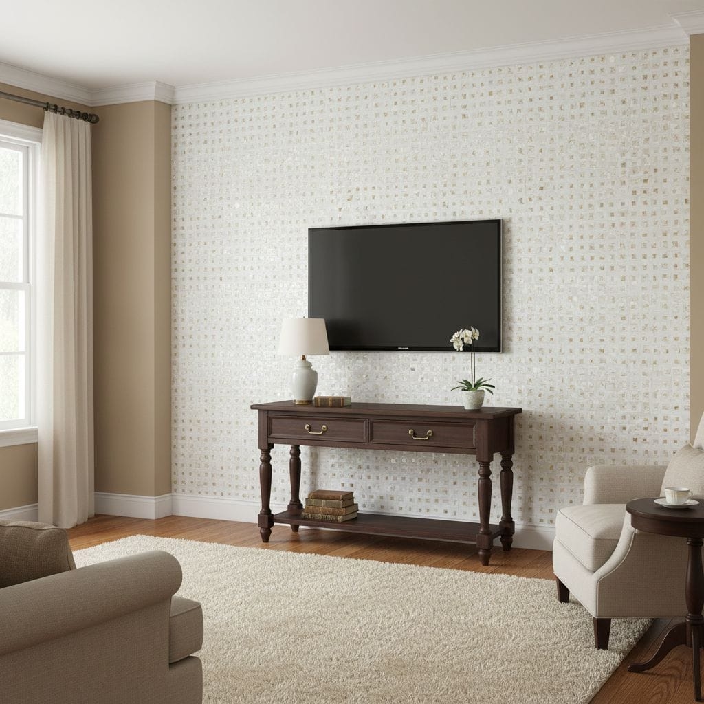 Describe tile color, texture, and.
