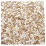 Cream and beige mosaic tile with a glossy, textured surface.