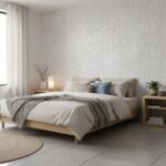 Wall tile with geometric pattern, neutral tones, modern design.