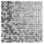 Shimmering silver mosaic tile with small square glass pieces, smooth texture, and reflective surface. Perfect for modern back.