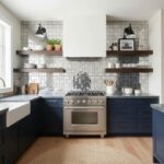 White mosaic tile with a glossy finish, textured surface, and contemporary style.