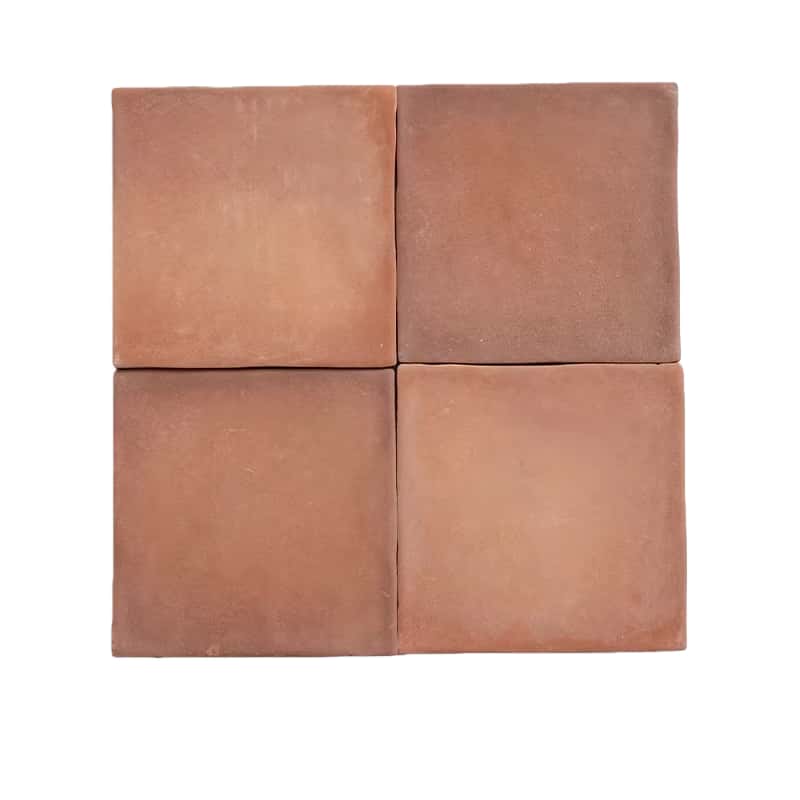 Warm terracotta-colored clay tiles with a matte finish.