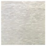 White ceramic tile mosaic with a glossy finish and rectangular shape.