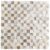 Shimmering beige and white mother of pearl mosaic tile with a smooth, glossy texture.