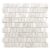 white mother of pearl trapezoid wall tile layout