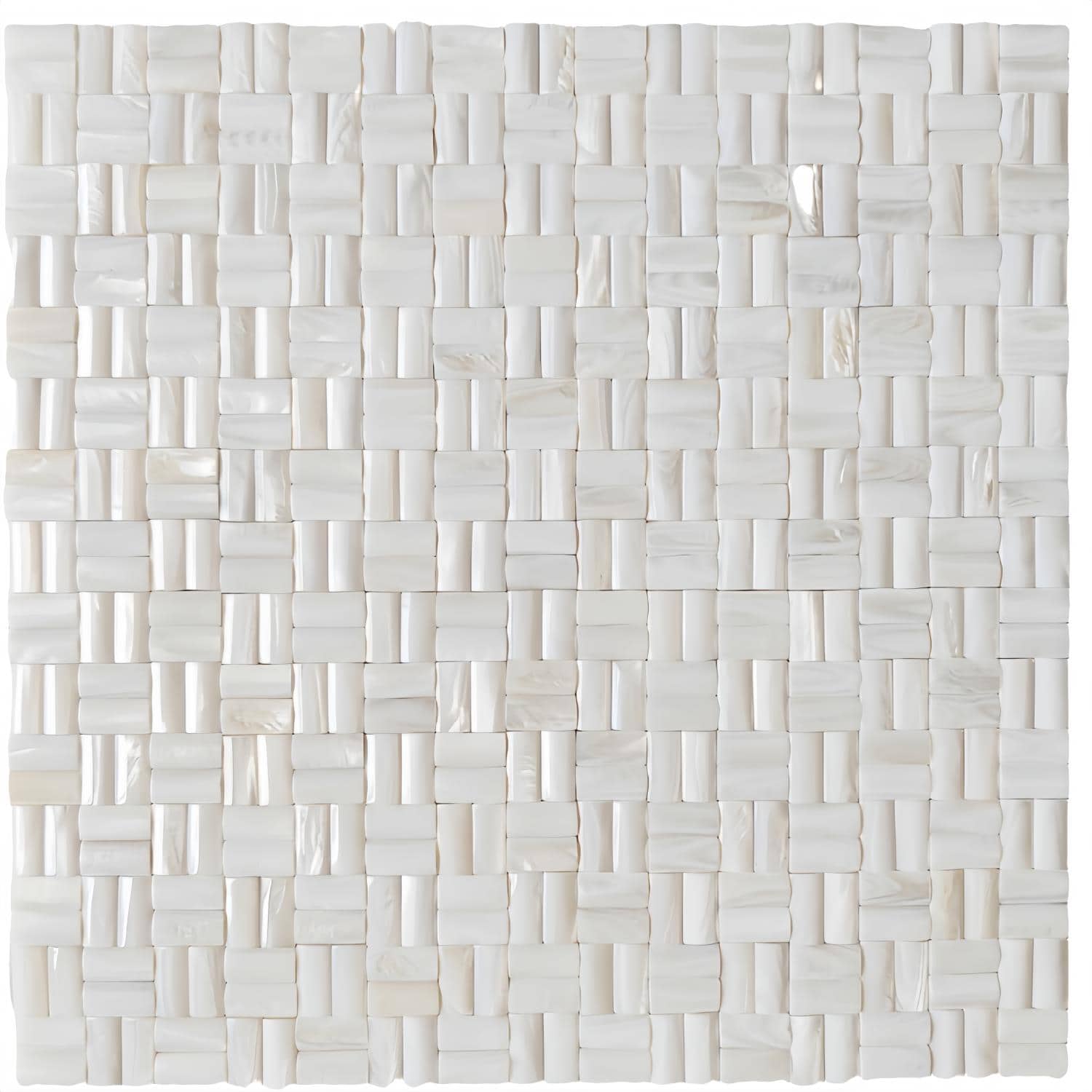 Elegant white marble mosaic tile with a smooth, polished texture.