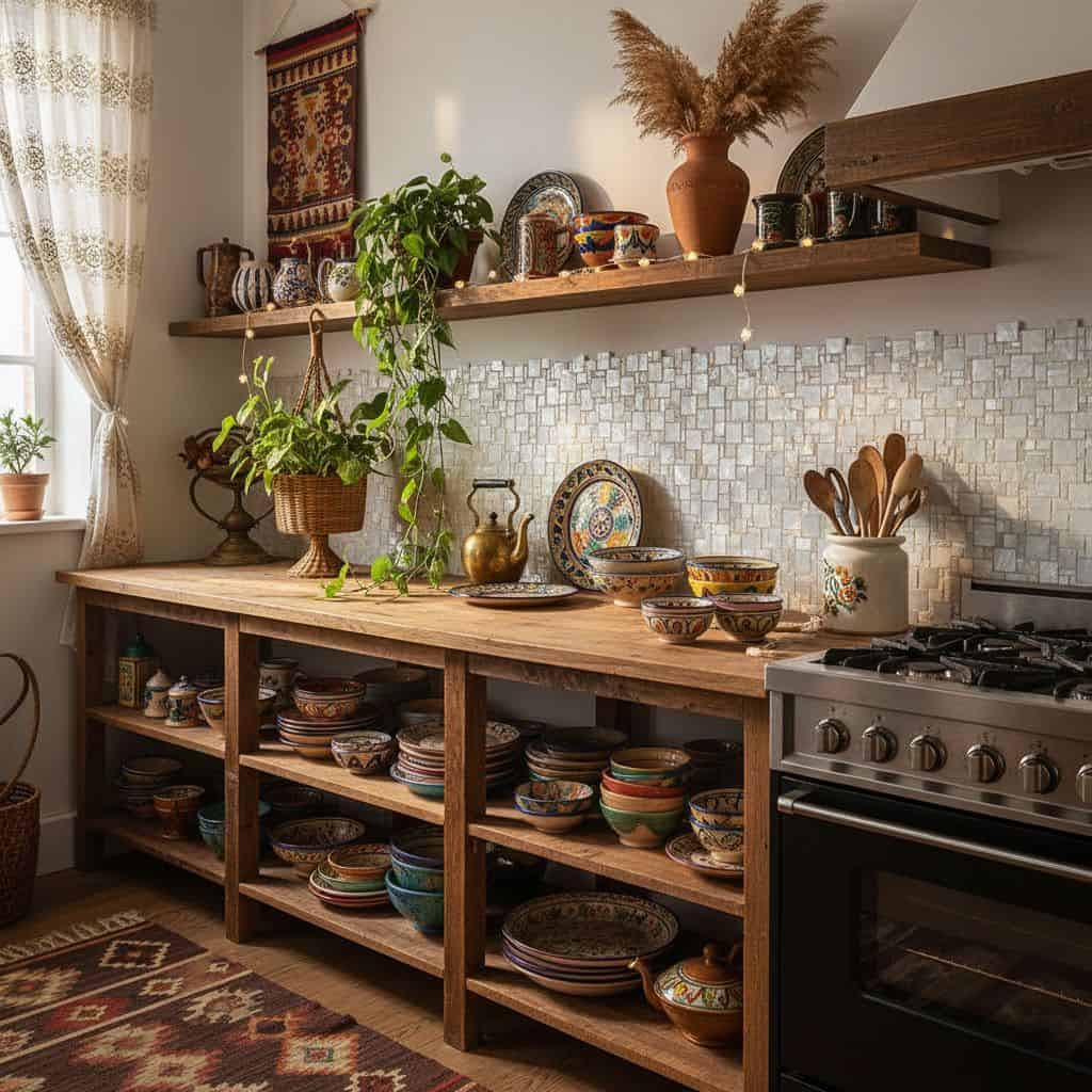 Describe tile color, texture, and material.