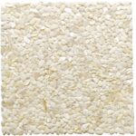 White pebble tile with smooth, rounded stones.