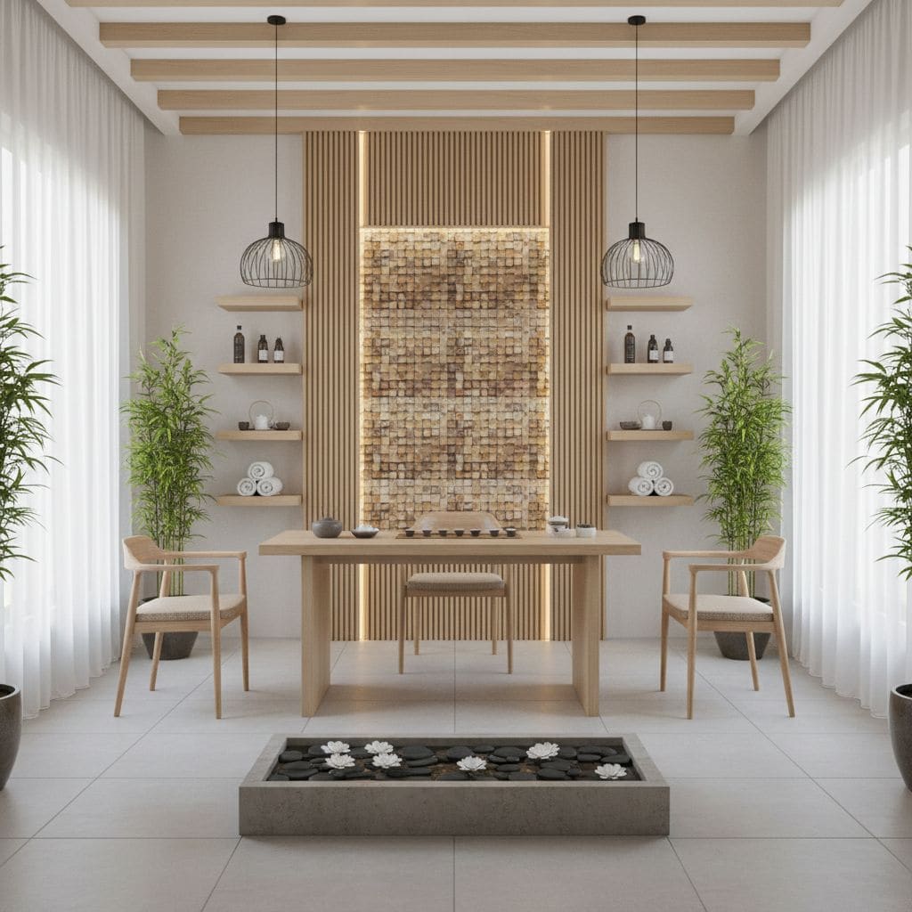 Describe tile color, texture, and.