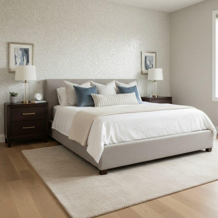 Modern Bedroom Wall Seashell Tile Mosaic Interior Design